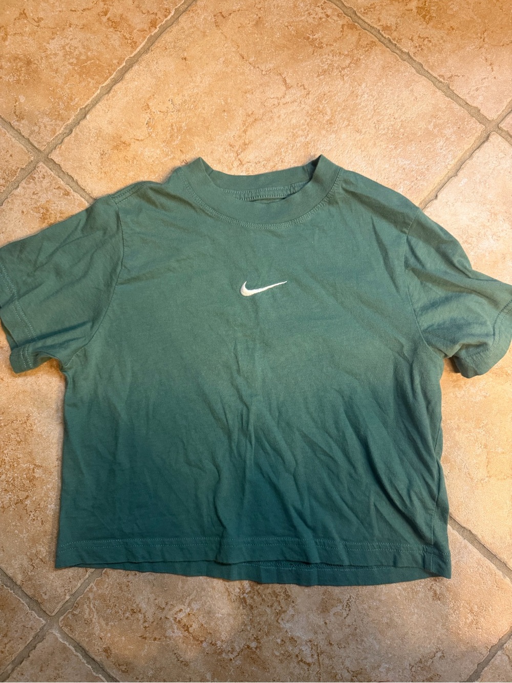 Nike Kids Green Short Sleeve Crew Tee with White Swoosh